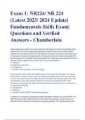 Exam 1: NR224/ NR 224 (Latest 2023/ 2024 Update) Fundamentals Skills Exam| Questions and Verified Answers - Chamberlain.(A+GRADED 100% VERIFIED)