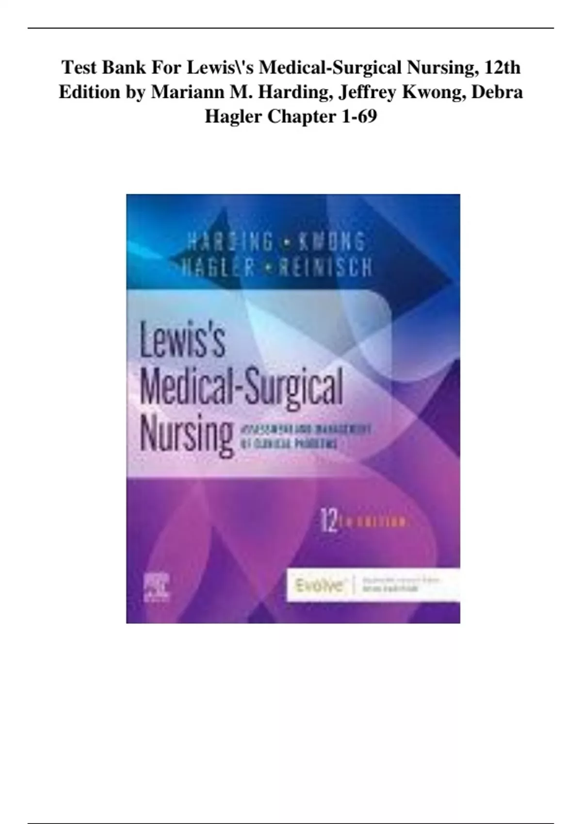 Test Bank Lewis's Medical-Surgical Nursing Assessment and Management of ...