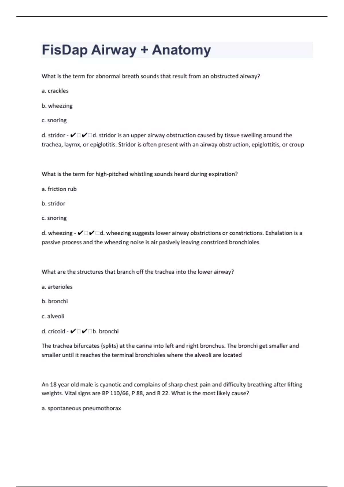 FisDap Airway + Anatomy Questions With Correct Answers - FisDap Airway ...