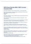   MTA Exam Review With 100% Correct Answers 2023