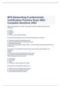  MTA Networking Fundamentals Certification Practice Exam With Complete Solutions 2023