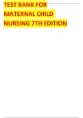 MATERNAL CHILD NURSING 7TH EDITION BY MCKINNEY TESTBANK