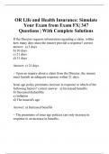 OR Life and Health Insurance: Simulate Your Exam from Exam FX| 347 Questions | With Complete Solutions