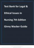 Legal And Ethical Issues In Nursing 7th Edition Guido Test Bank