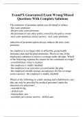 ExamFX Guaranteed Exam Wrong/Missed Questions With Complete Solutions