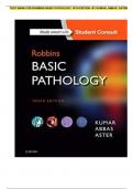 TEST BANK FOR ROBBINS BASIC PATHOLOGY 10TH EDITION  BY KUMAR, ABBAS, ASTER