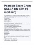 Pearson Exam Cram  NCLEX RN Test #1  med surg 2023/2024