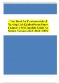 Test Bank for Fundamentals of Nursing 11th Edition Potter Perry Chapter 1-50 |Complete Guide A+ Newest Version- (100% 