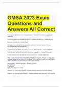 OMSA 2023 Exam Questions and Answers All Correct