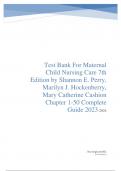 Test Bank For Maternal Child Nursing Care 5th Edition by Shannon E. Perry, Marilyn J. Hockenberry, Mary Catherine Cashion Chapter 1-50 Complete Guide 