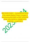 MED SURG EXAM 1 - Comprehensive review of the material Medical Primary Concepts Of Adult Nursing 2023 NEW LATEST UPDATED EXAM 100% RATED A+ GRADE WITH CHAPTER 1- CHAPTER17 