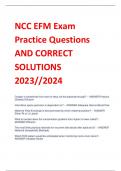 NCC EFM Exam  Practice Questions AND CORRECT  SOLUTIONS 2023//2024