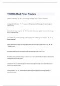 TCDHA Rad Final Review Questions And Answers