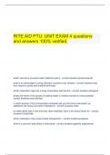  RITE AID PTU: UNIT EXAM 4 questions and answers 100% verified.