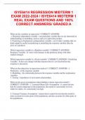 ISYE6414 REGRESSION MIDTERM 1 EXAM 2022-2024 / ISYE6414 MIDTERM1  REAL EXAM QUESTIONS AND 100%  CORRECT ANSWERS/ GRADED A