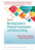 Test Bank for Bates' Nursing Guide to Physical Examination and History Taking 3rd third Edition Hogan-Quigley Palm