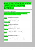 CHEM 161 Lecture 1 Answers 2023 LATEST UPDATE RATED A+