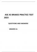 ASE A5 Brakes Practice Test Questions and Answers Latest 2023 GRADED A+