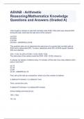 ASVAB - Arithmetic Reasoning/Mathematics Knowledge Questions and Answers (Graded A)