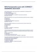 NIFA Perioperative quiz with CORRECT  ANSWERS 2023//2024