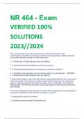 NR 464 - Exam  VERIFIED 100%  SOLUTIONS  2023//2024 questions and correct answers
