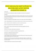 ISACA Cybersecurity Audit Certificate ALL SOLUTION 2023 LATEST EDITION GUARANTEED GRADE A+ 
