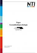 HBO TP cohort 0915 + 0619 - Paper gezondheidspsychologie  Behaald met 7,4