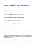 CSRC Law and Professional Ethics | 77 Questions And Answers Already Graded A+