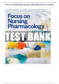 Focus on Nursing Pharmacology 8th Edition Karch Test Bank