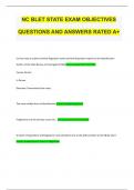 NC BLET STATE EXAM OBJECTIVES QUESTIONS AND ANSWERS RATED A+