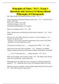 Principles of Chiro - Tri 1 - Exam 1 Questions and Answers Evidence-Based Philosophy of Chiropractic