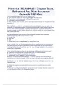 Primerica - UCANPASS - Chapter Taxes, Retirement And Other Insurance Concepts 2023 Quiz