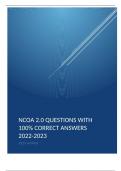 NCOA 2.0 Questions with 100% Correct Answers 2022-2023