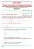 Basic GCSE Fractions (includes practise questions + answers)