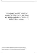 TEST BANK FOR LEGAL & ETHICAL ISSUES IN NURSING 7TH EDITION GINNY WACKER GUIDO ISBN-10: 0134701232 ISBN-13: 9780134701233