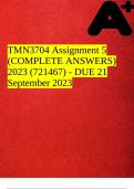 TMN3704 Assignment 5 (COMPLETE ANSWERS) 2023 (721467) - DUE 21 September 2023