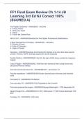 FF1 Final Exam Review Ch 1-14 JB Learning 3rd Ed NJ Correct 100%(SCORED A)FF1 Final Exam Review Ch 1-14 JB Learning 3rd Ed NJ Correct 100%(SCORED A)