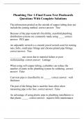 Plumbing Tier 1-Final Exam Test Flashcards Questions With Complete Solutions