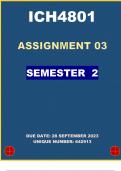 ICH4801 ASSIGNMENT 3 DETAILED SOLUTIONS-SEMESTER 2-DUE-28-SEPTEMBER-2023