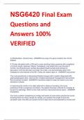 NSG6420 Final Exam  Questions and  Answers 100%  VERIFIED