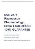 NUR 2474  Rasmussen  Pharmacology  Exam 1 SOLUTIONS  100% GUARANTEE