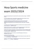 Hosa Sports medicine  exam 2023//2024 solutions