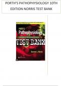 PORTH’S PATHOPHYSIOLOGY 10TH EDITION NORRIS TEST BANK