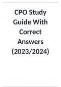 CPO Study Guide With Correct Answers (2023/2024)
