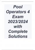 Pool Operators 4 Exam 2023/2024 with Complete Solutions    / Pool Operators 4 Exam