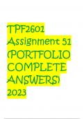  TPF2601 Assignment 51 (PORTFOLIO COMPLETE ANSWERS) 2023