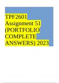  TPF2601 Assignment 51 (PORTFOLIO COMPLETE ANSWERS) 2023