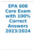 EPA 608 Core Exam with 100% Correct Answers  2023/2024