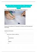 Post Basic B.Sc Nursing Q & A Part-1 Questions and Verified Correct Answer  With Explanation Guaranteed A+ At First Attempt