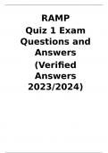 RAMP  Quiz 1 Exam Questions and Answers  (Verified Answers 2023/2024)